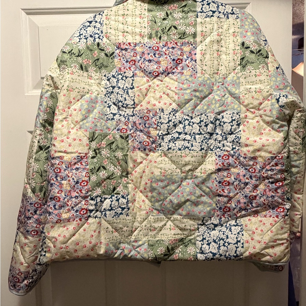 Floral Patchwork Pastel Quilted Jacket - image 3